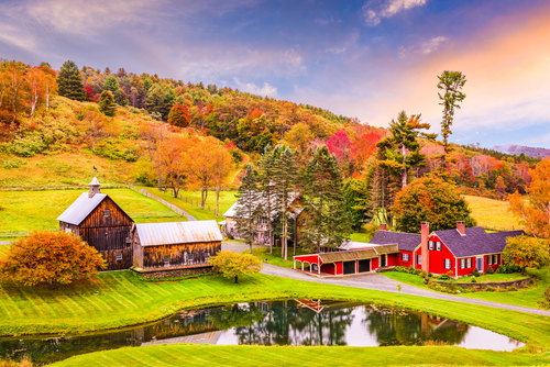 Vermont, USA early autumn rural scene.