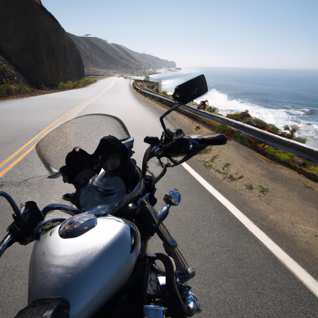 a motorcycle on the Pacific Coast Highway