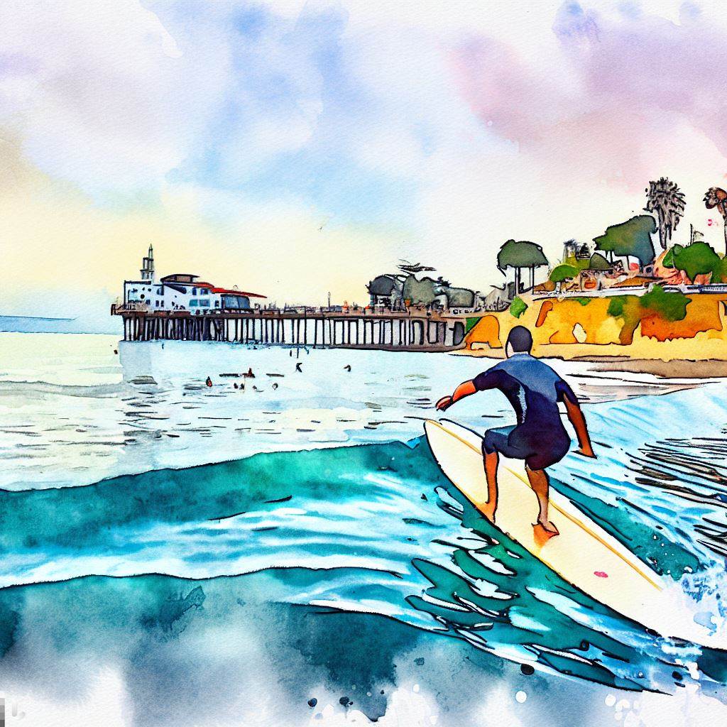 Surfing in Santa Cruz