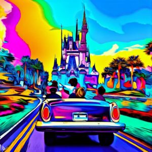 Driving through Walt Disney World in Orlando