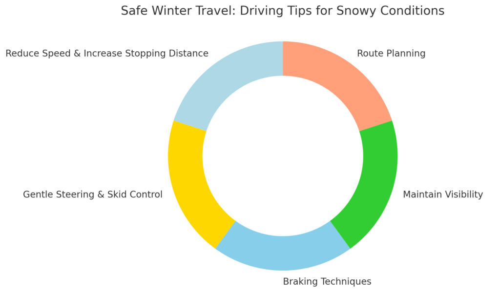 Winter driving safety tips infographic